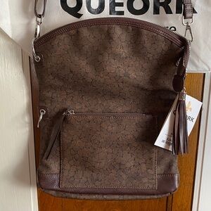 Queork Chocolate Brown Cork and Leather Flapper Bag